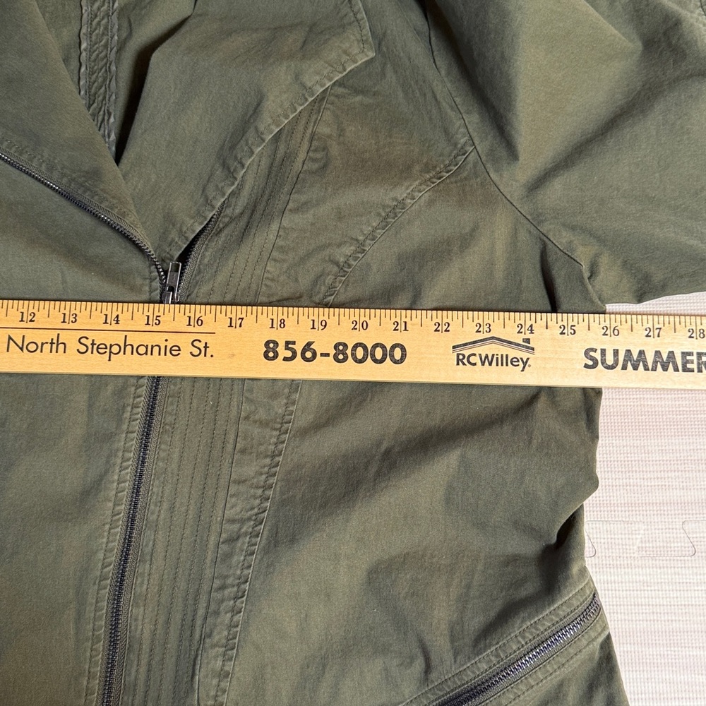 Sejour Olive Green Moto Utility Jacket Women's 22W Zip Front - Picture 12 of 14